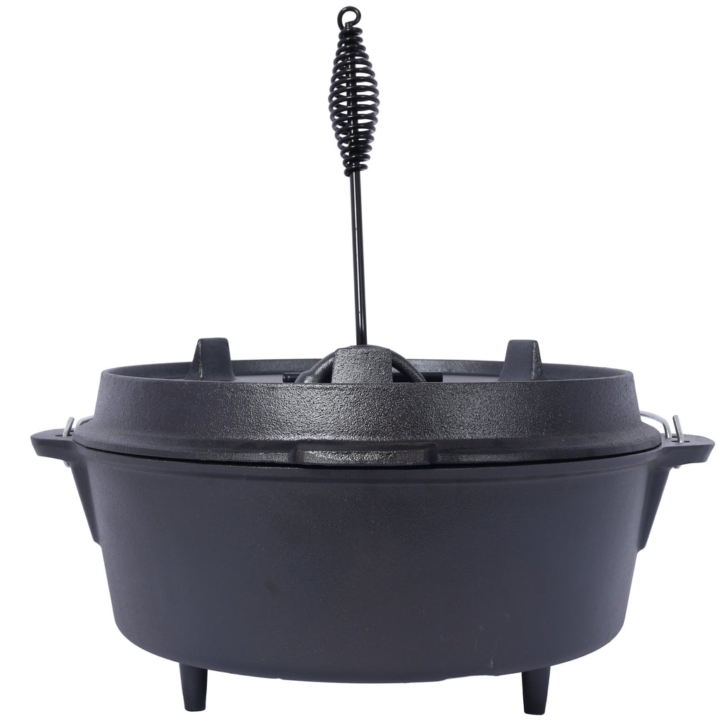 pre-Seasoned Cast Iron Dutch Oven With Skillet Lid 12 Quart