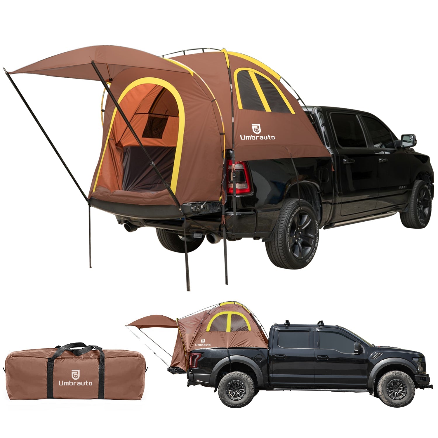 Umbrauto Truck Bed Tent with Awning,Fits 6.4-6.7 ft Truck Beds