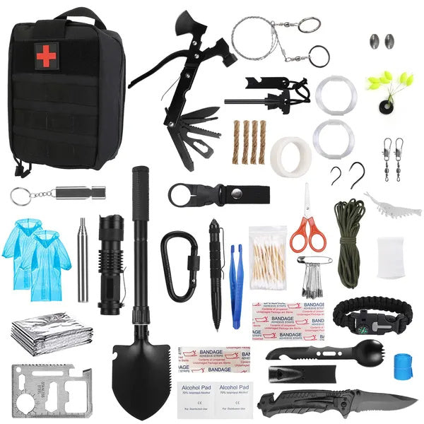 121Pcs Survival Kit for Outdoor Adventure - Professional Emergency Gear & Tactical First Aid