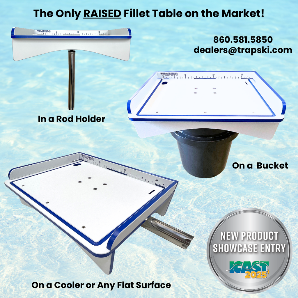 Premium Rod Mount 18" or 33" Raised Fillet Table – 3-in-1 Bait & Fish Station