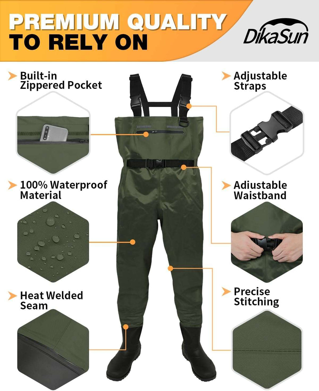 DikaSun Chest Waders with Boots