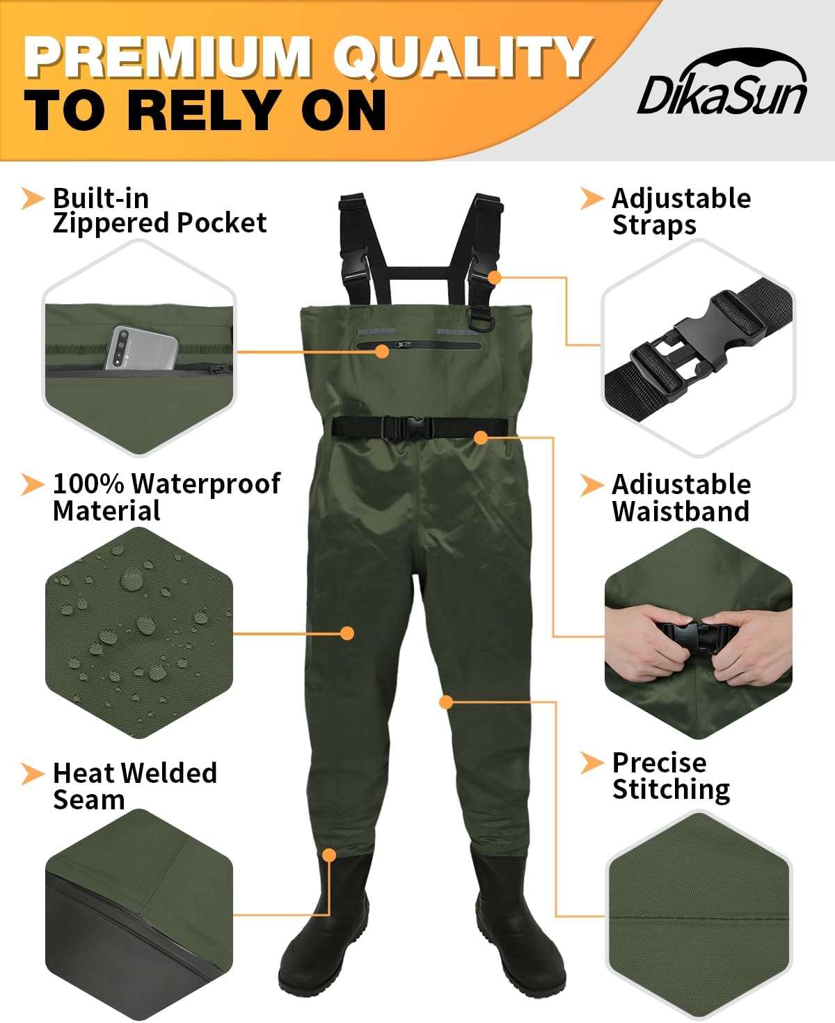 DikaSun Chest Waders with Boots
