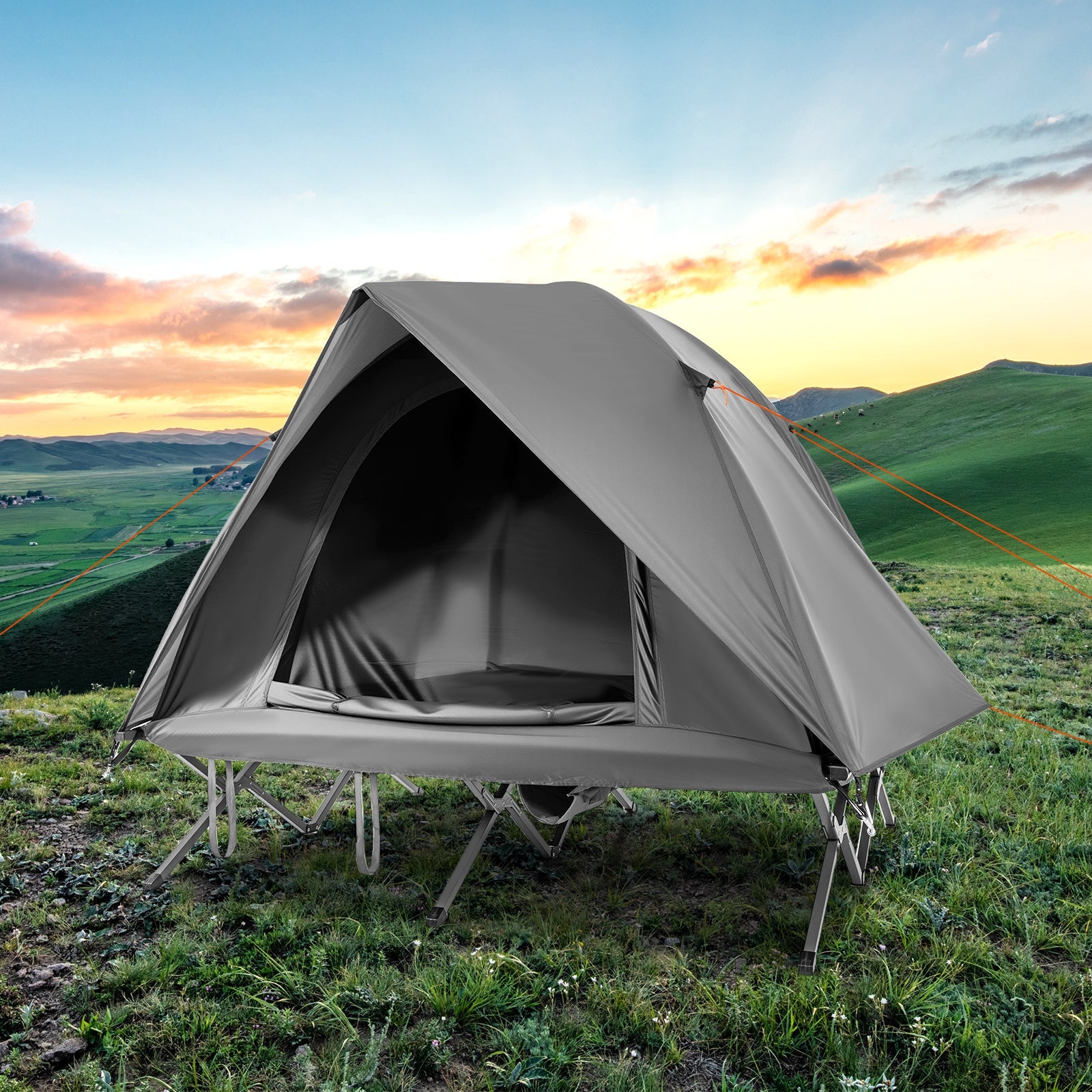 2-Person Camping Cot Tent Foldable Off-Ground