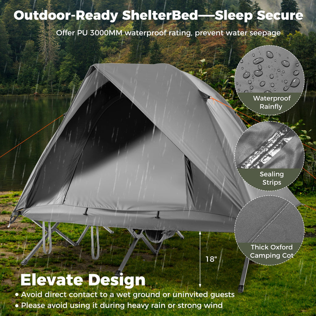 2-Person Camping Cot Tent Foldable Off-Ground