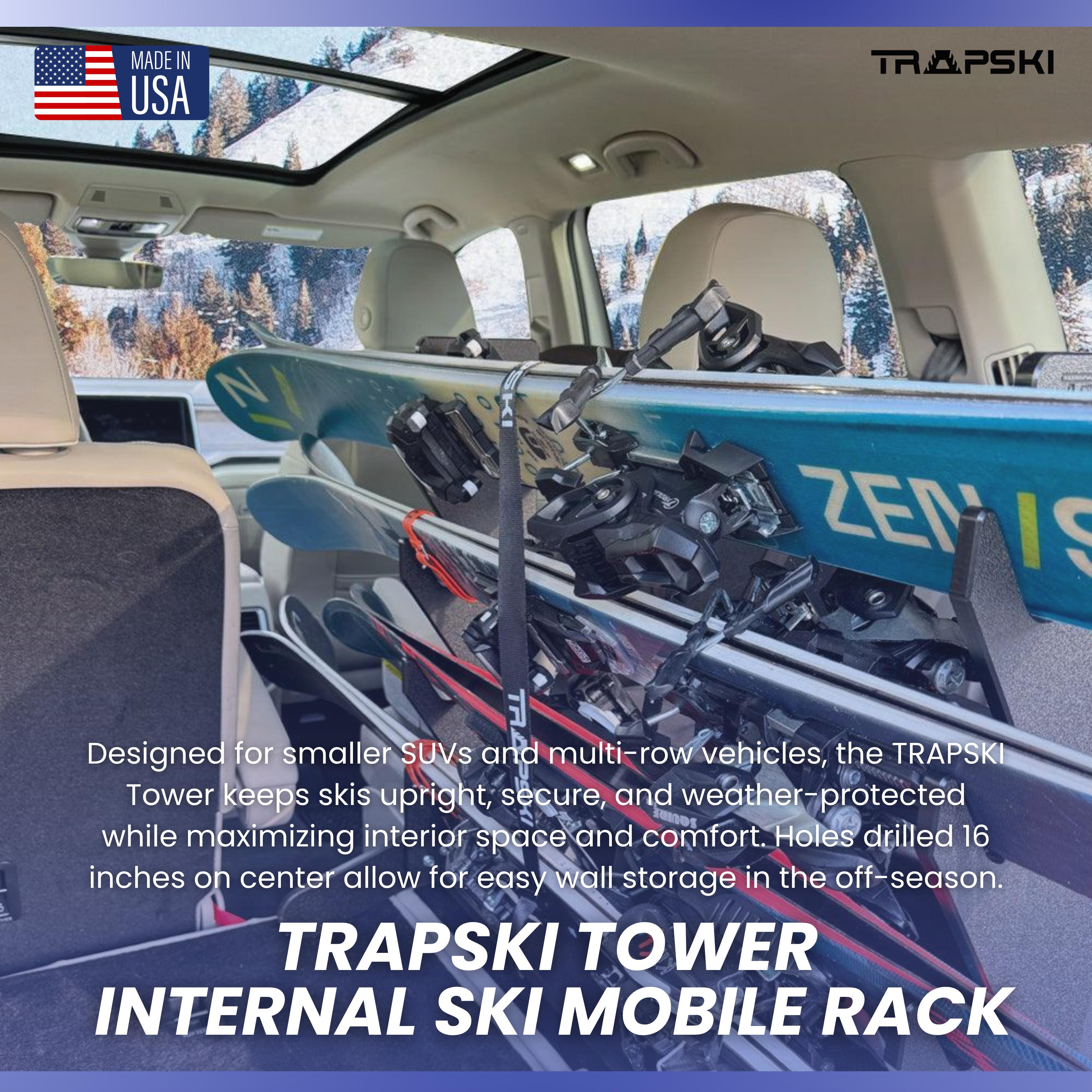 nternal Ski Mobile Rack | SUVs, Vans, Crossovers, Hatchbacks