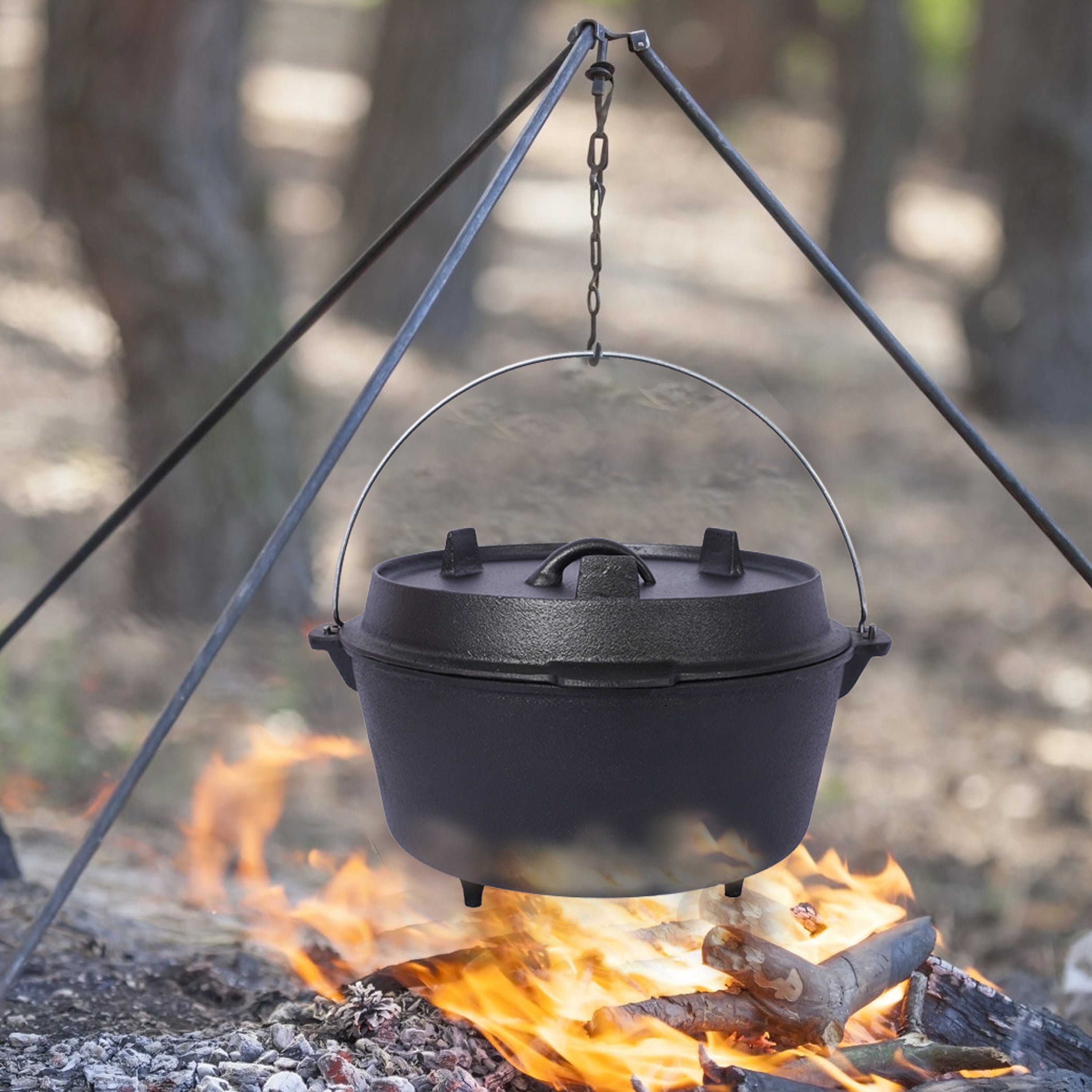 pre-Seasoned Cast Iron Dutch Oven With Skillet Lid 12 Quart