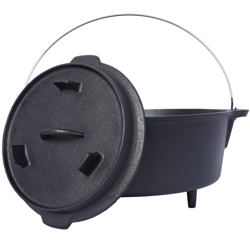 pre-Seasoned Cast Iron Dutch Oven With Skillet Lid 12 Quart