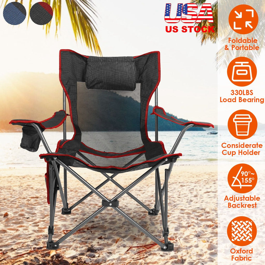 Foldable Camping Chair 330LBS Load