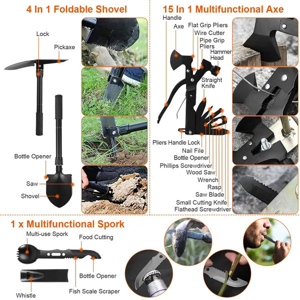 121Pcs Survival Kit for Outdoor Adventure - Professional Emergency Gear & Tactical First Aid