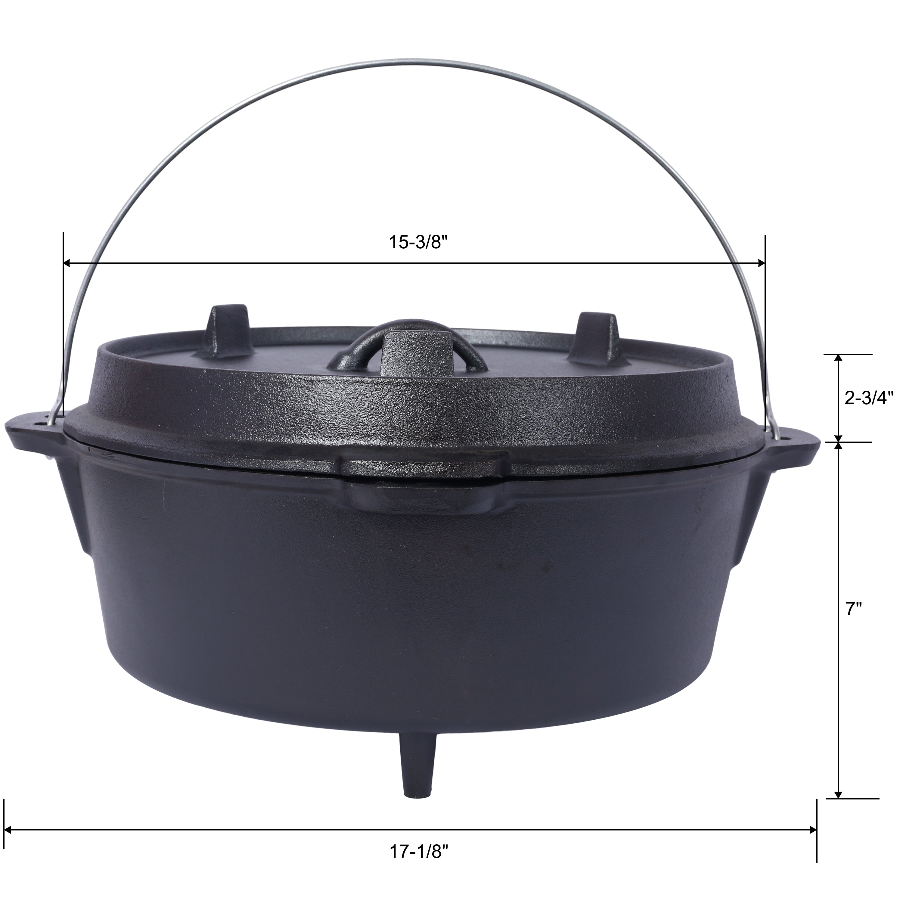 pre-Seasoned Cast Iron Dutch Oven With Skillet Lid 12 Quart