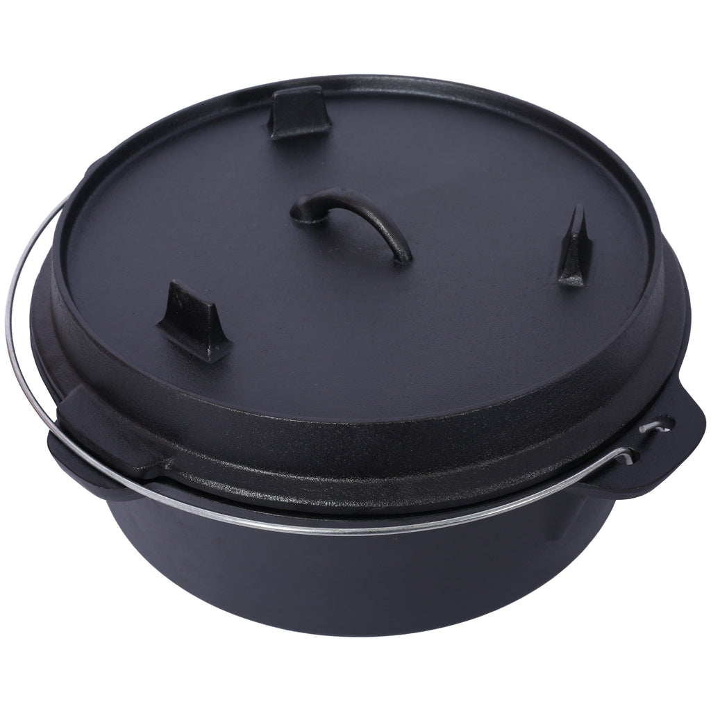 pre-Seasoned Cast Iron Dutch Oven With Skillet Lid 12 Quart