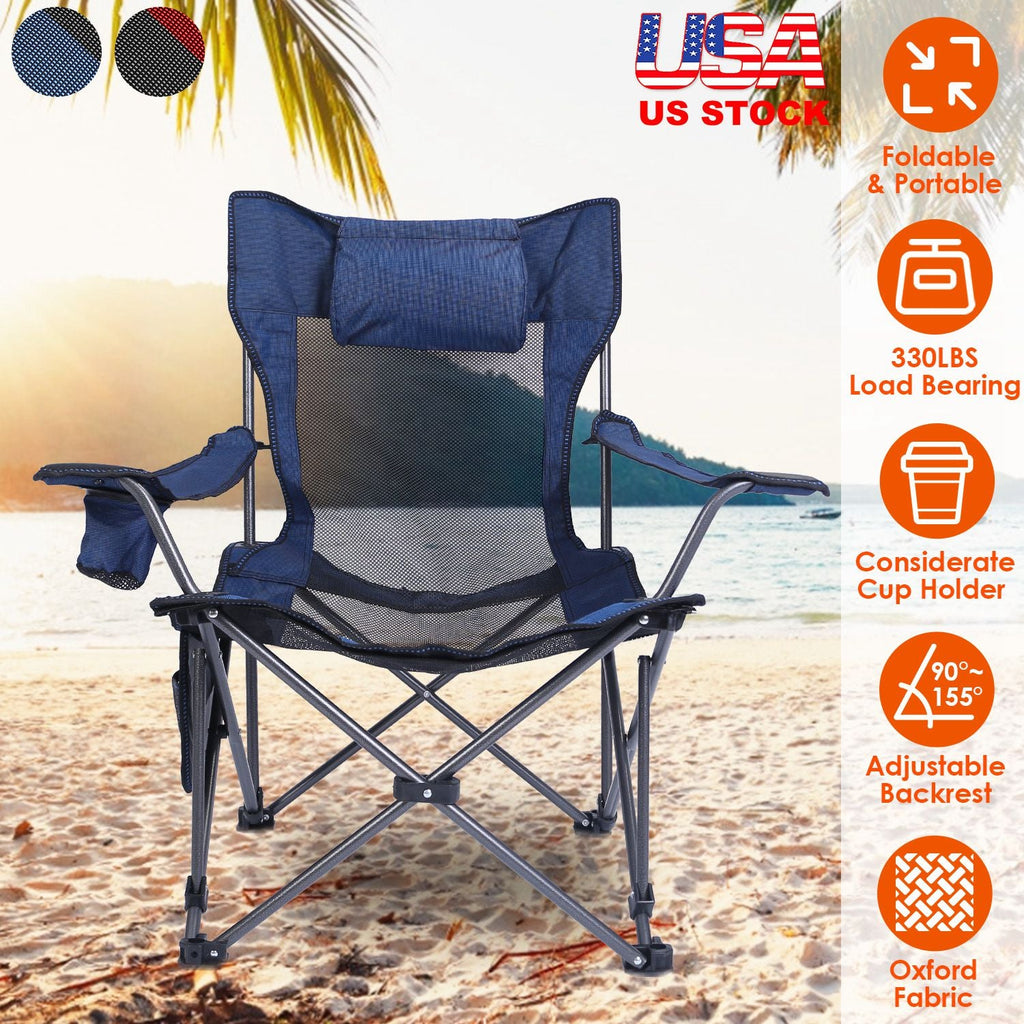 Foldable Camping Chair 330LBS Load