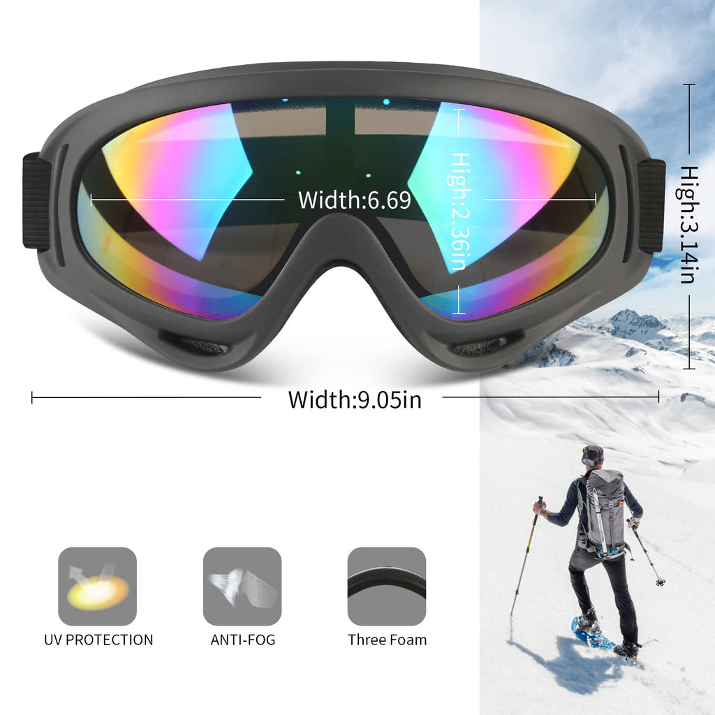 COOLOO Ski Goggles, 2 Pack Snow Goggles