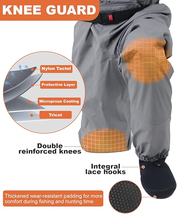 DikaSun Breathable Stocking Foot Waders for Fly Fishing