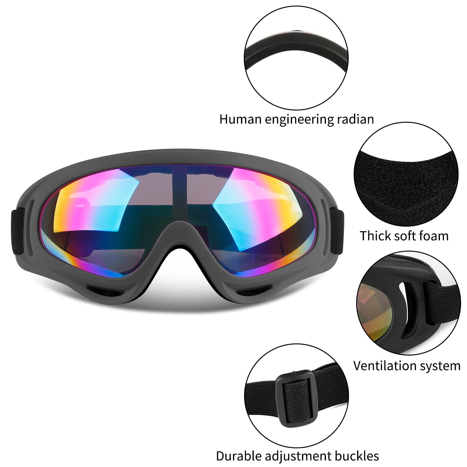 COOLOO Ski Goggles, 2 Pack Snow Goggles