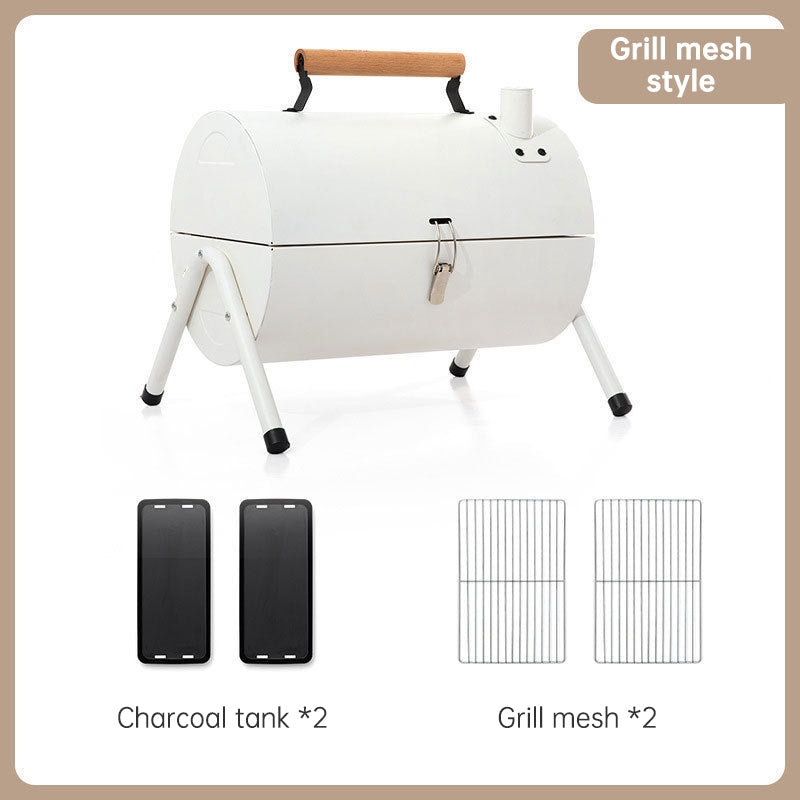 Outdoor portable double-sided barbecue stove