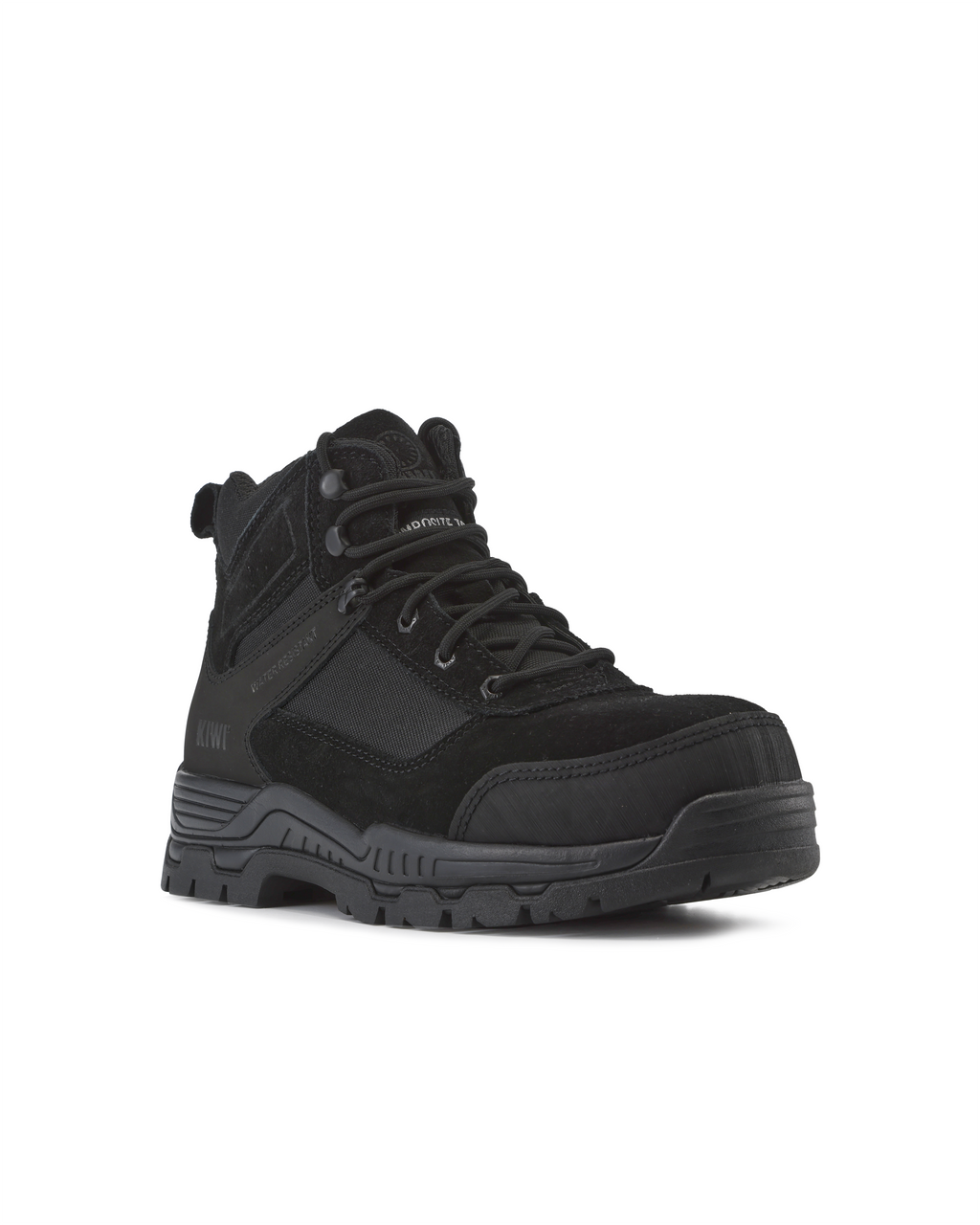 Kiwi Trek Black Suede/Nylon 5" Composite Toe Water Resistant Work Boots