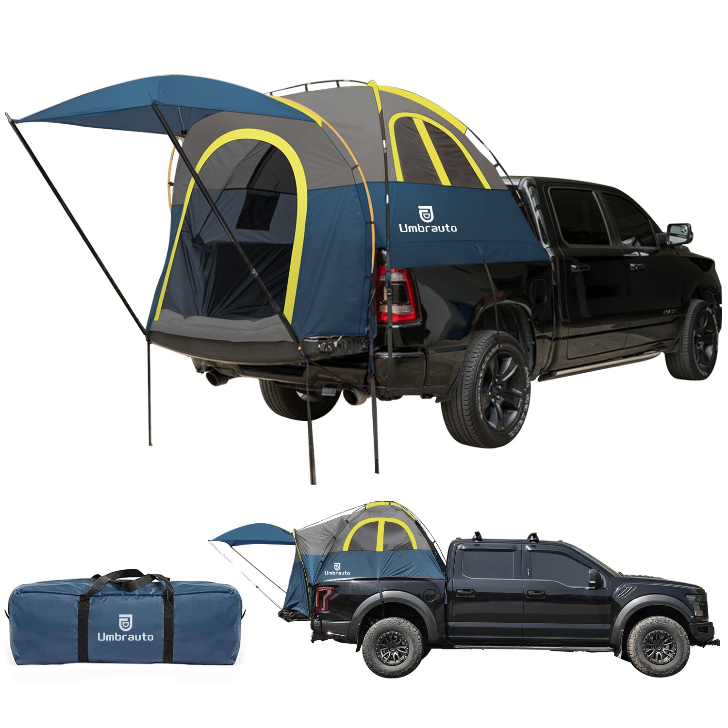 Umbrauto Truck Bed Tent with Awning,Fits 6.4-6.7 ft Truck Beds