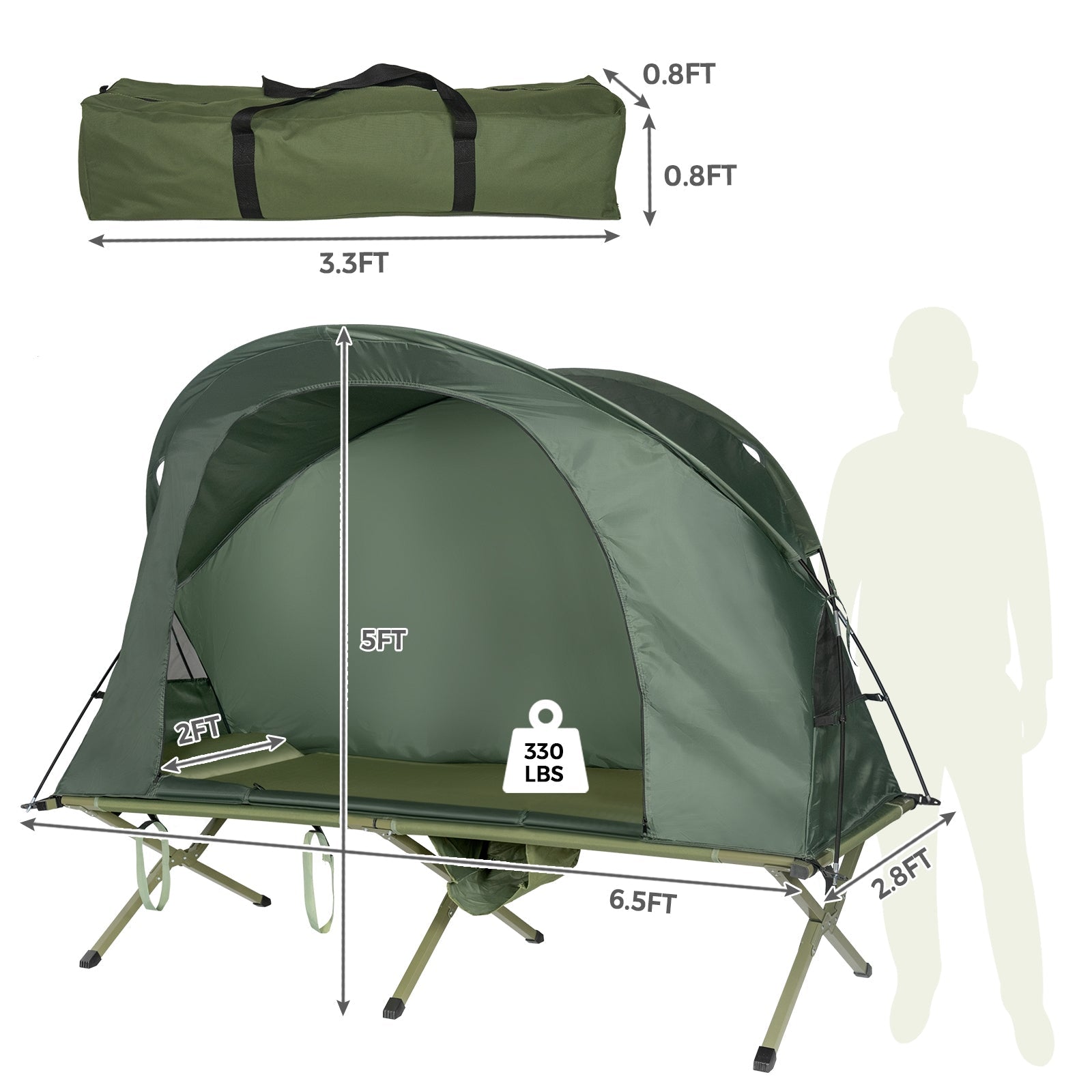 Cot Elevated Compact Tent Set