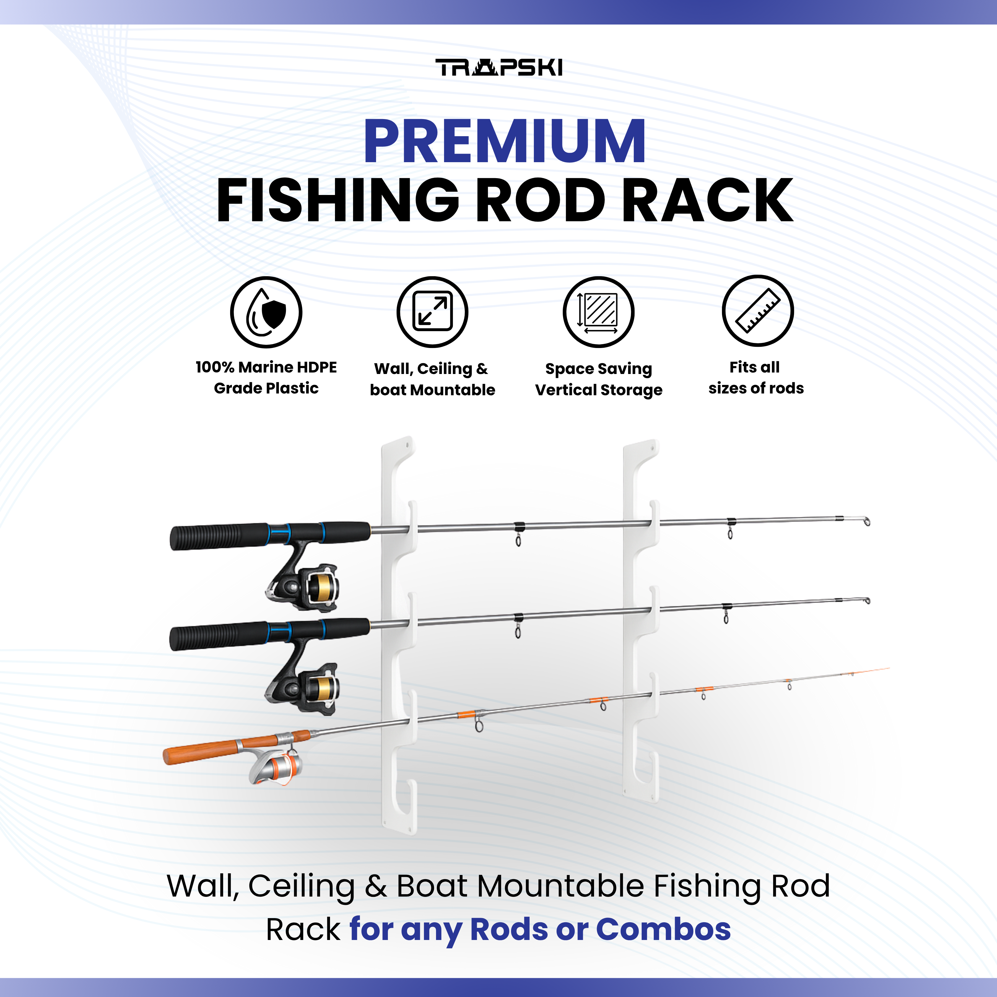 Fishing Rod Rack | Wall or Ceiling Mounted