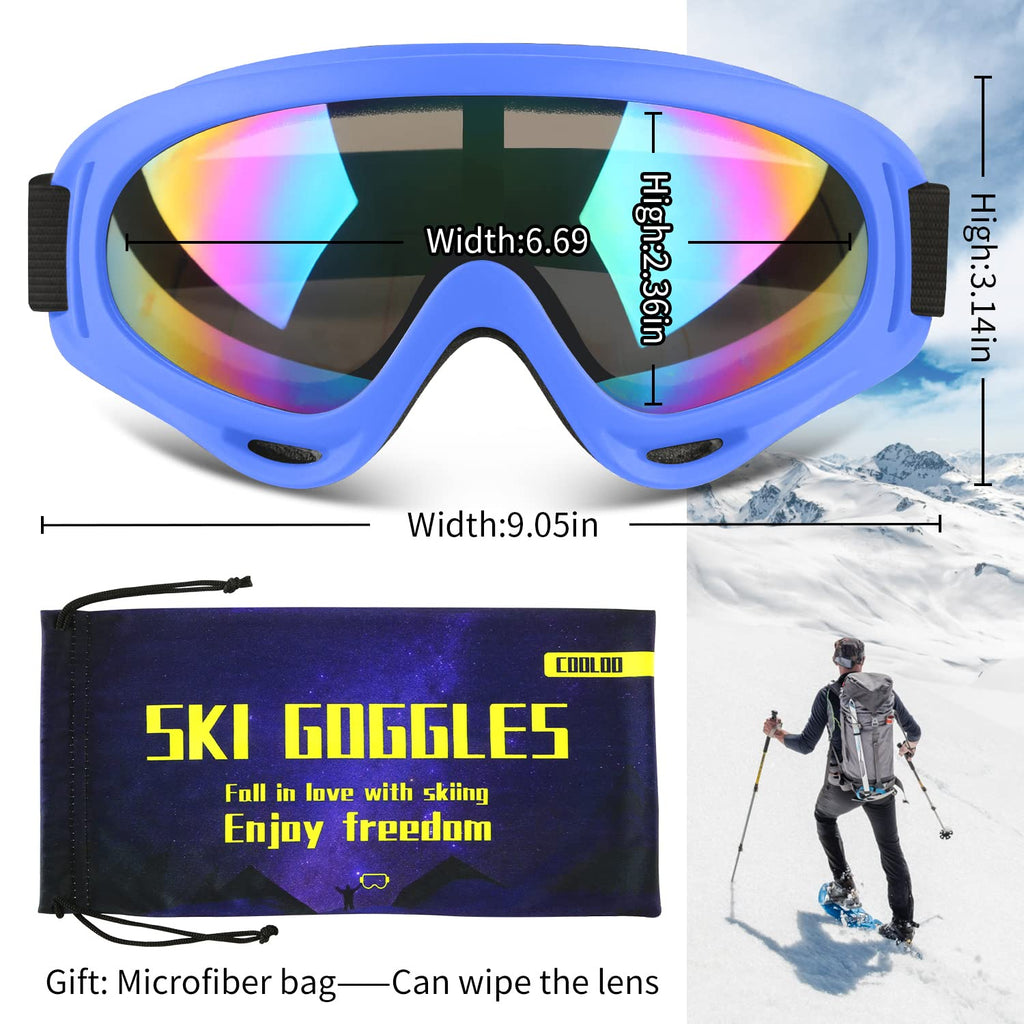 COOLOO Ski Goggles, 2 Pack Snow Goggles