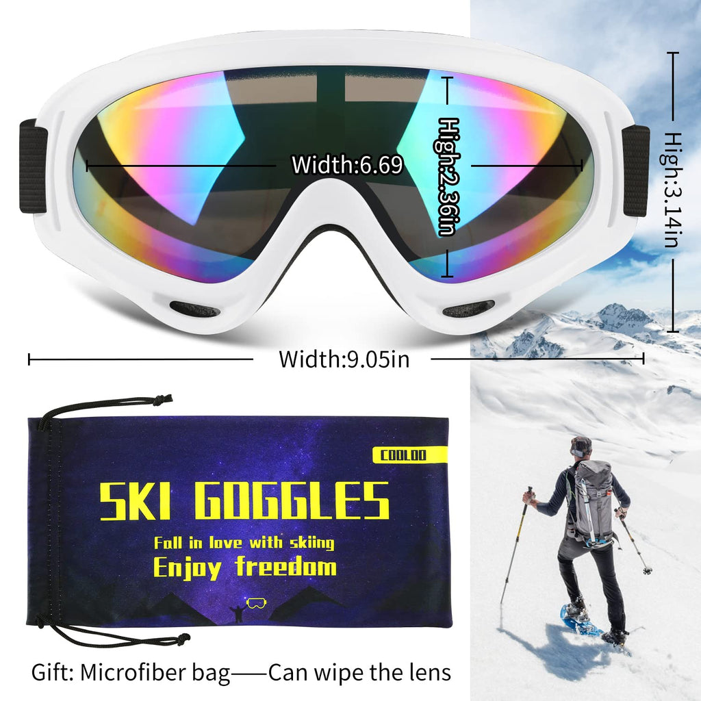 COOLOO Ski Goggles, 2 Pack Snow Goggles