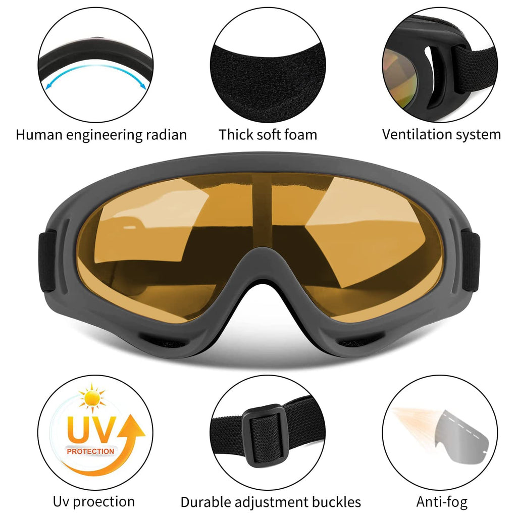 COOLOO Ski Goggles, 2 Pack Snow Goggles