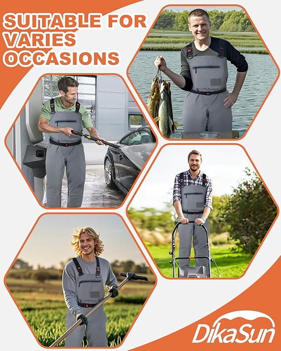 DikaSun Breathable Stocking Foot Waders for Fly Fishing