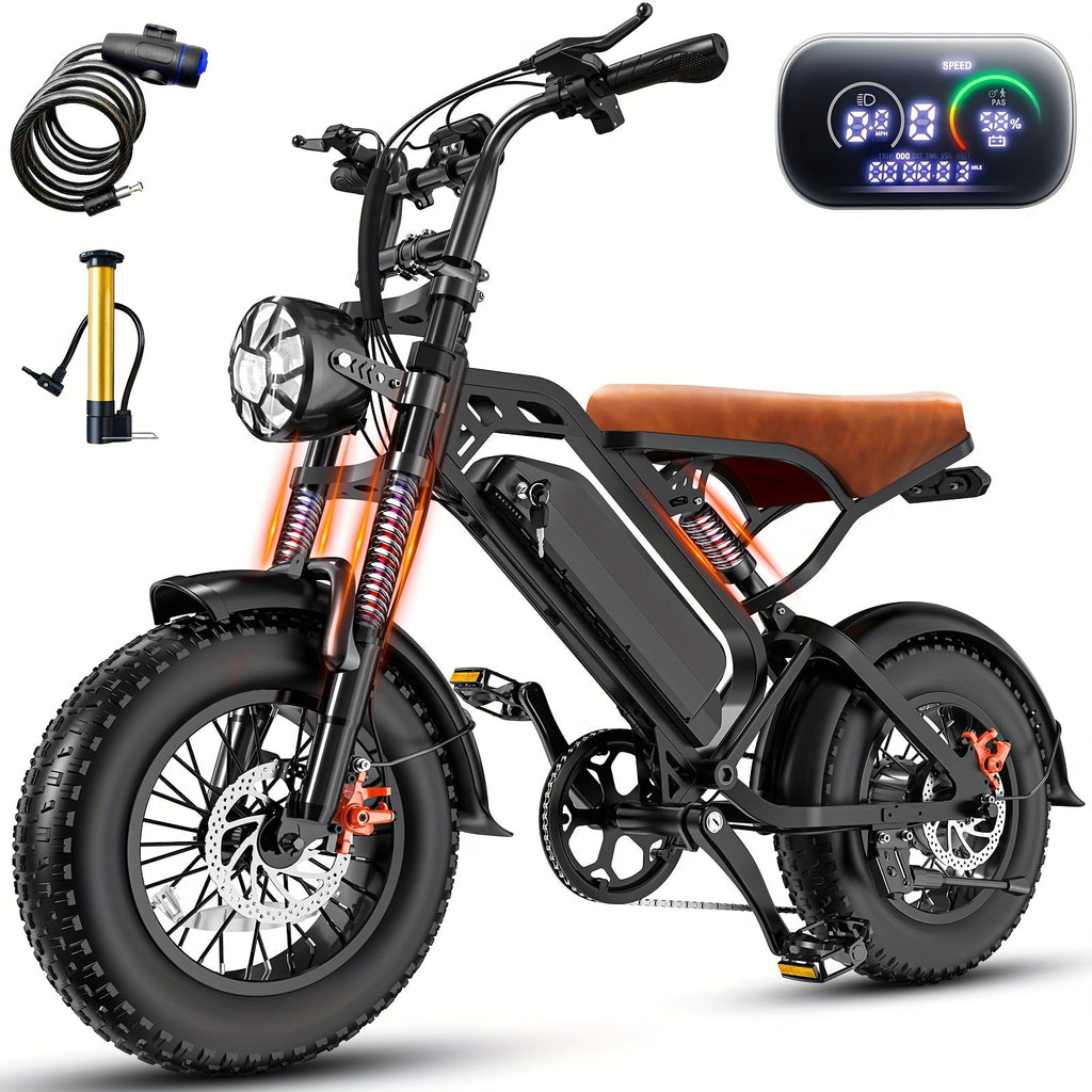 749W 27.9MPH All-Terrain Electric Mountain Bike For Adults -16" Heavy-Duty Alloy Steel Frame