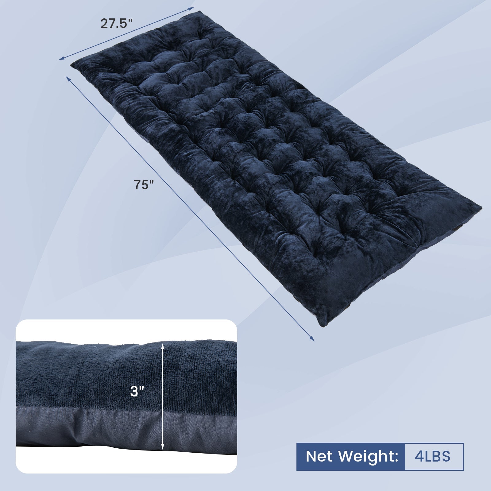 75 x 27.5 Inch Camping Cot Pads