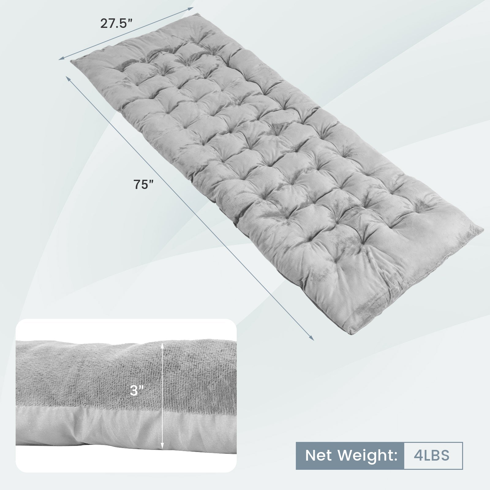 75 x 27.5 Inch Camping Cot Pads