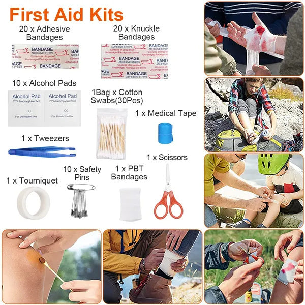 121Pcs Survival Kit for Outdoor Adventure - Professional Emergency Gear & Tactical First Aid