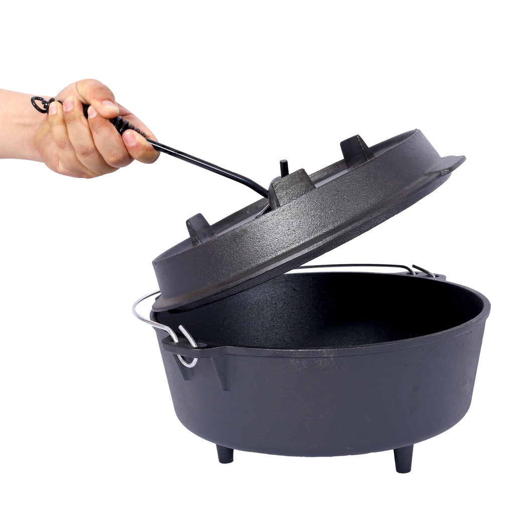 pre-Seasoned Cast Iron Dutch Oven With Skillet Lid 12 Quart