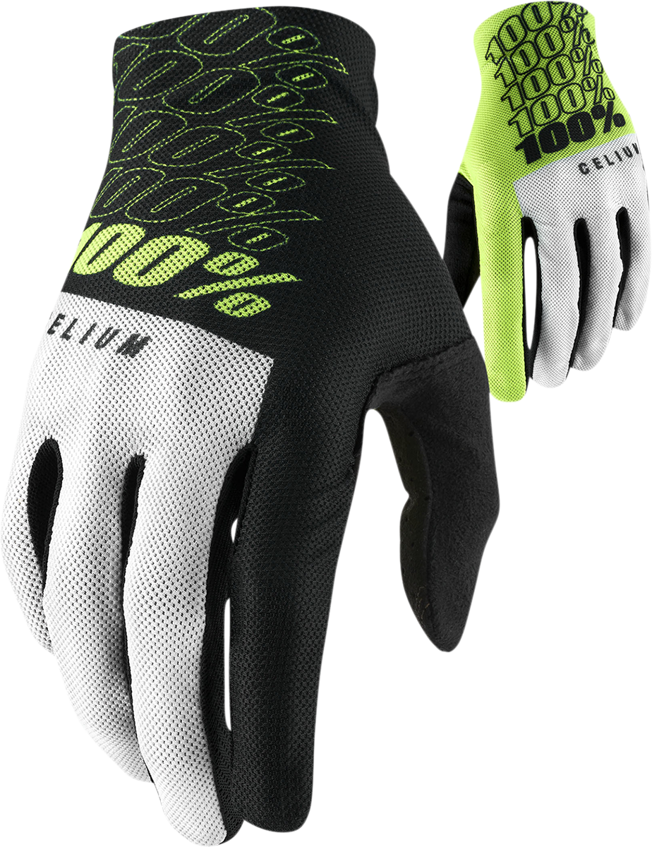 100% Celium Gloves - Fluorescent Yellow - Medium