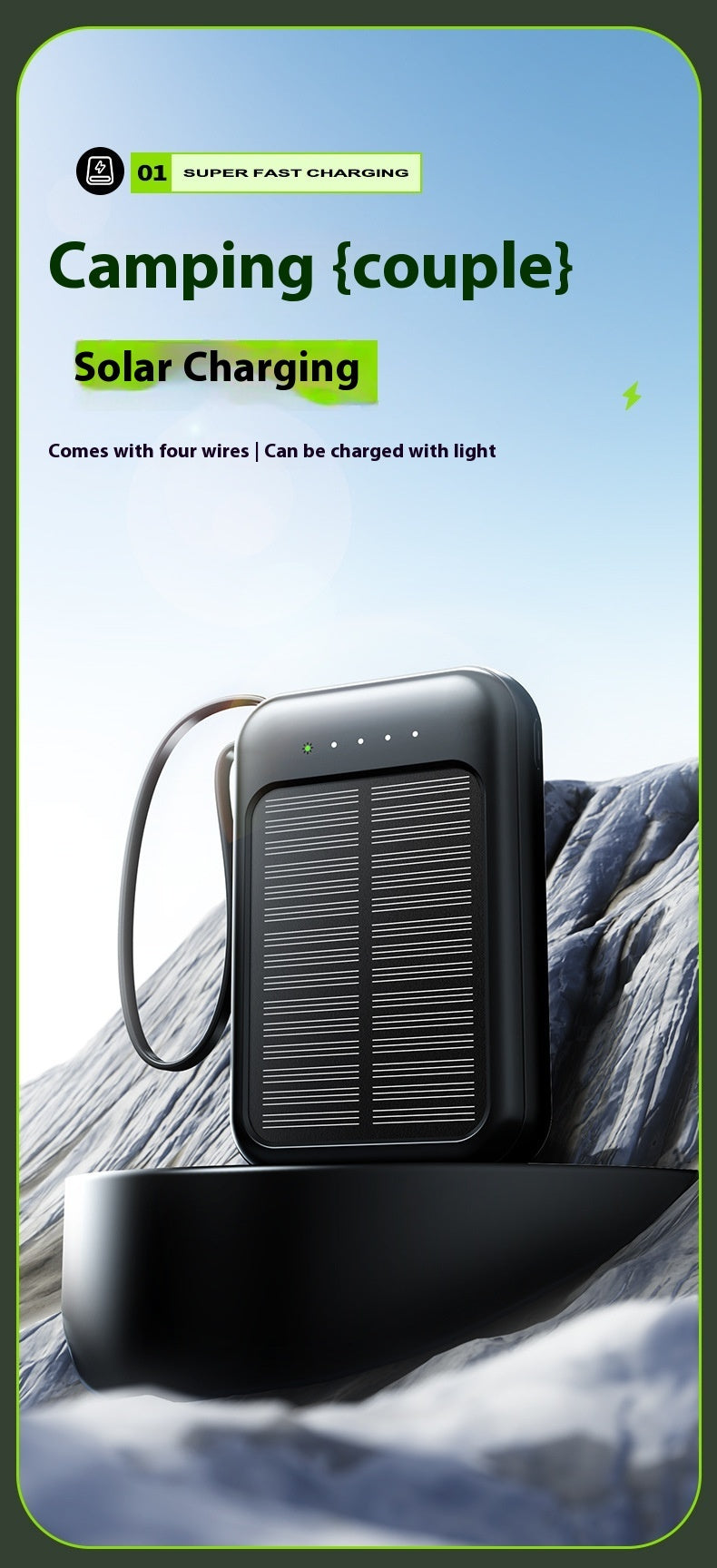 Solar Charging Unit With Cable