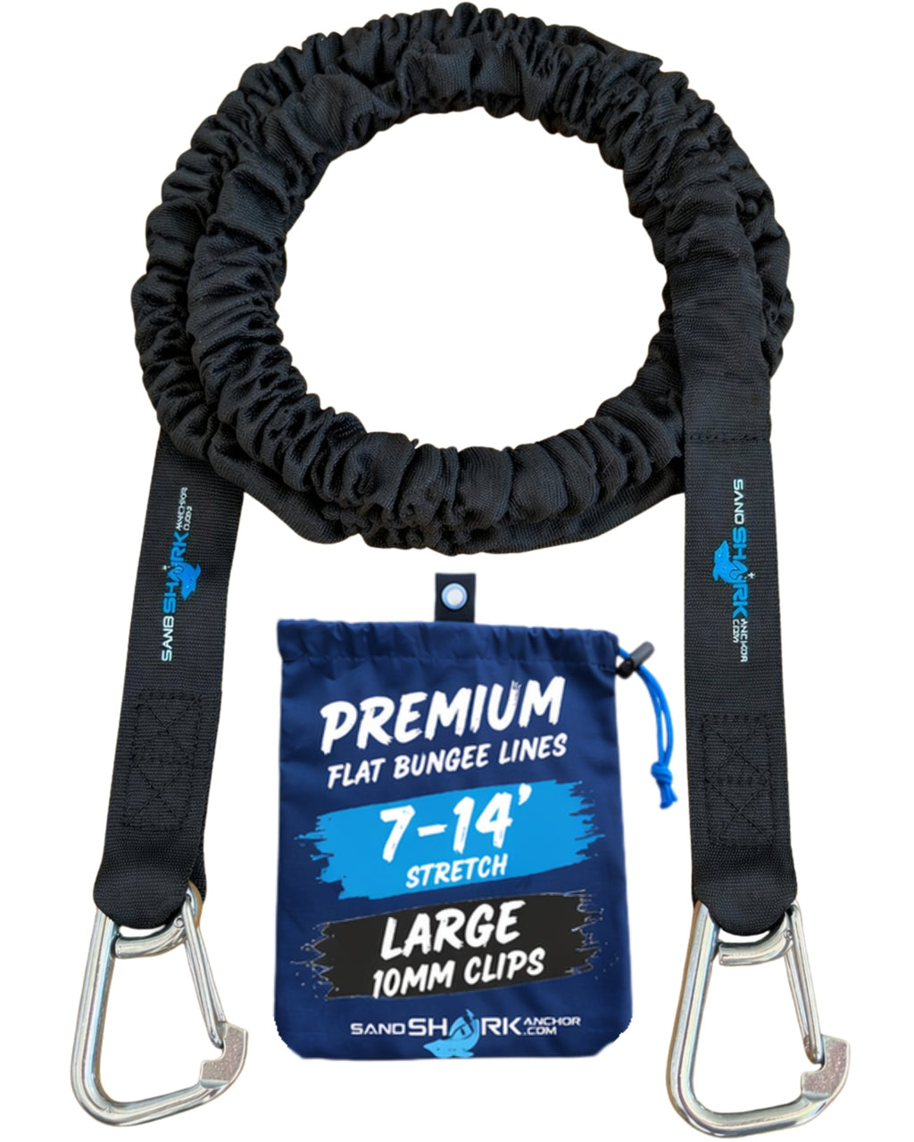 SandShark Premium Flat Bungee Line. Stretches 7-14'.