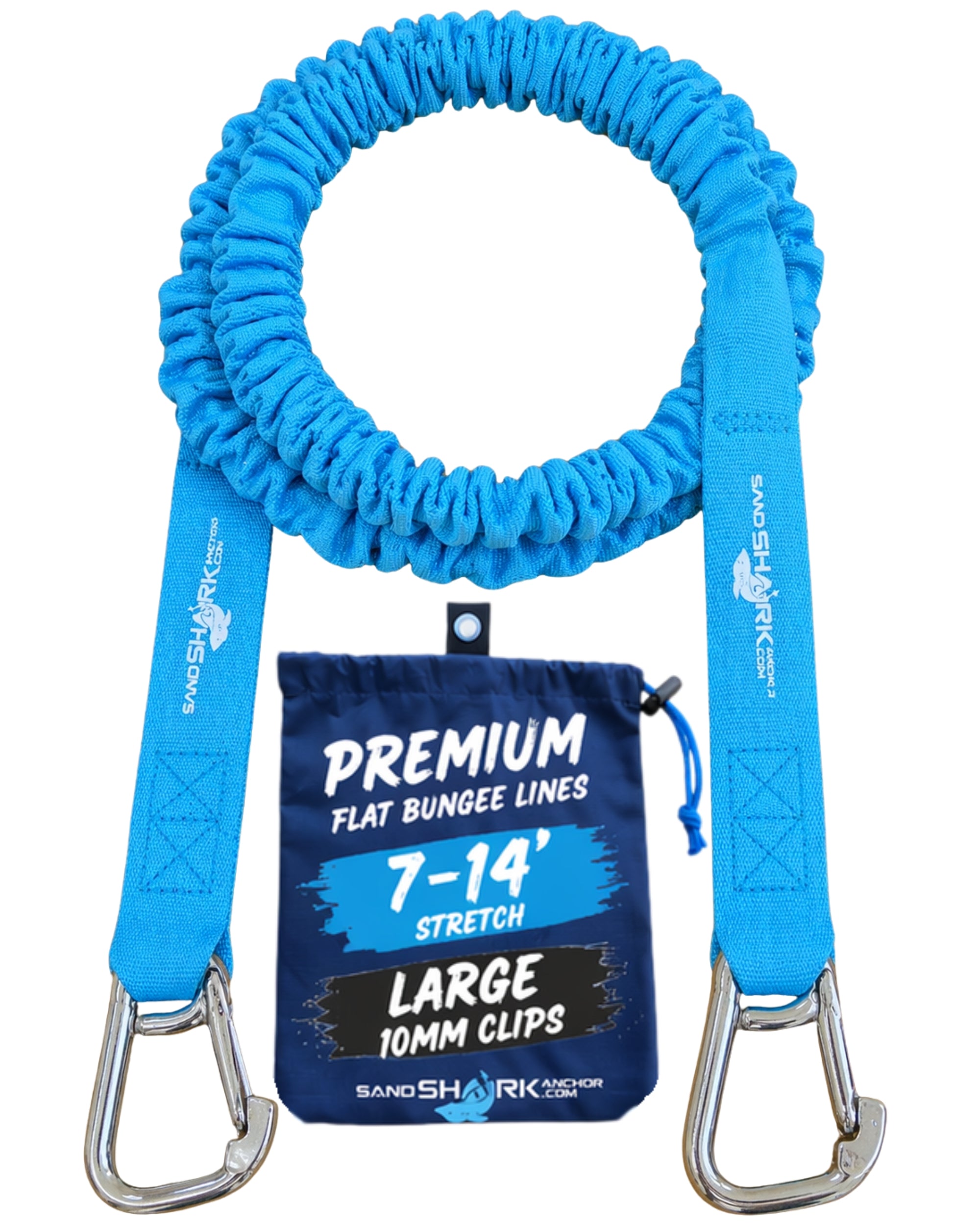 SandShark Premium Flat Bungee Line. Stretches 7-14'.