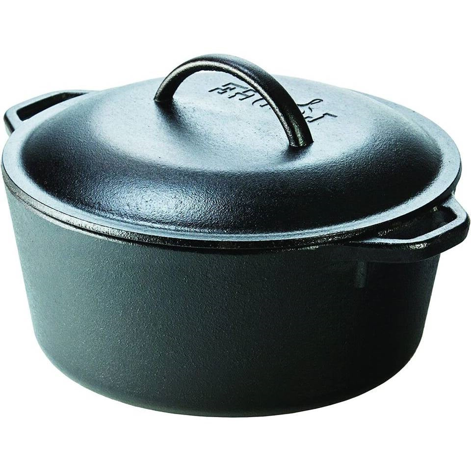 5-Piece Cast Iron Cookware Set with Dutch Oven Griddle and Skillets