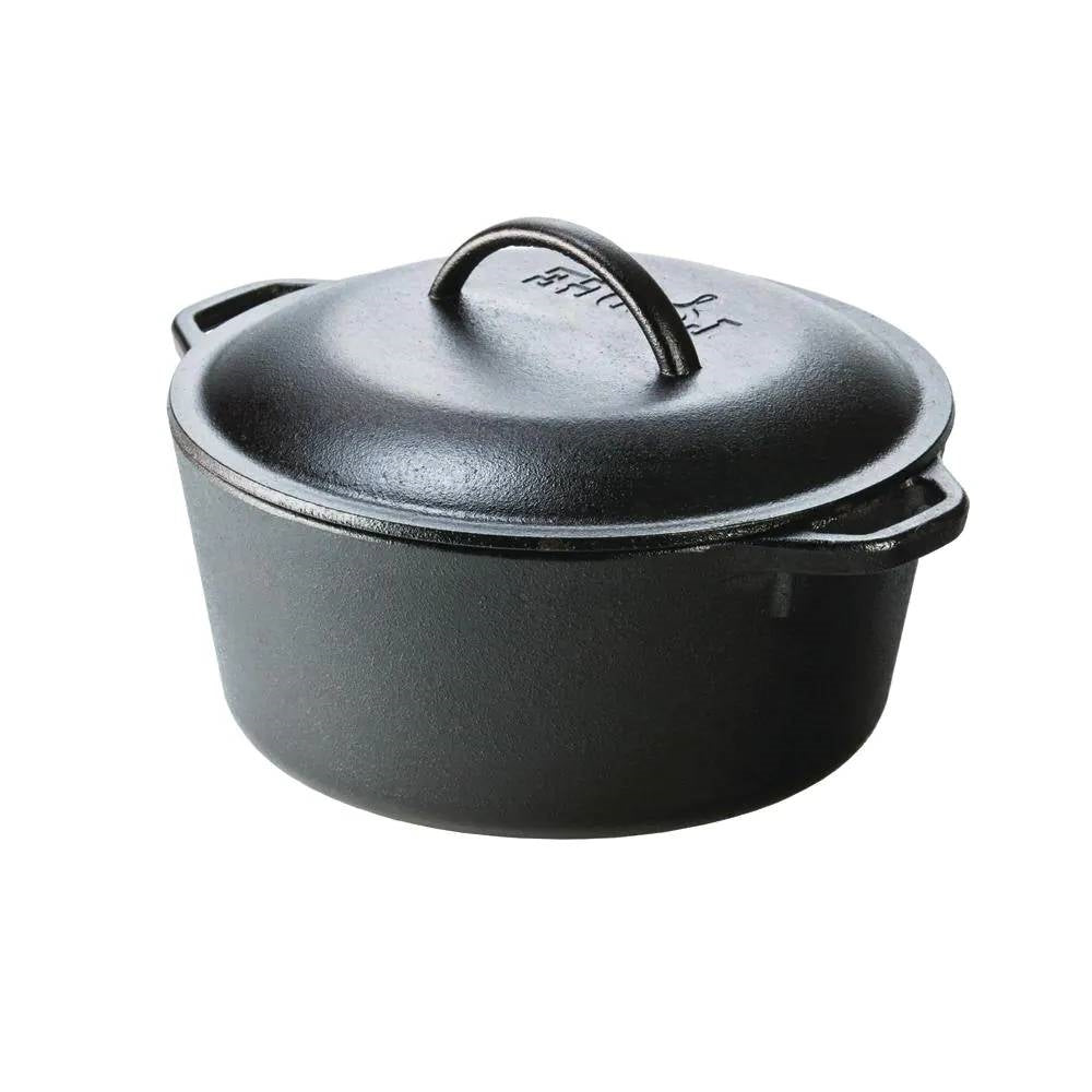 5-Quart Black Cast Iron Dutch Oven with Lid
