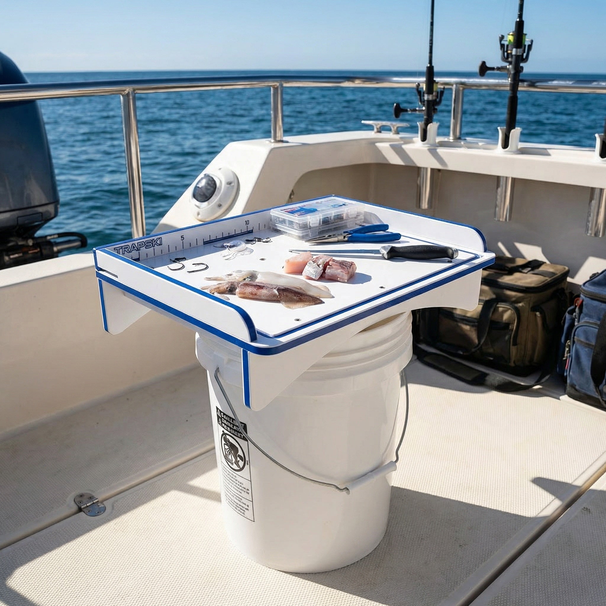Premium Rod Mount 18" or 33" Raised Fillet Table – 3-in-1 Bait & Fish Station