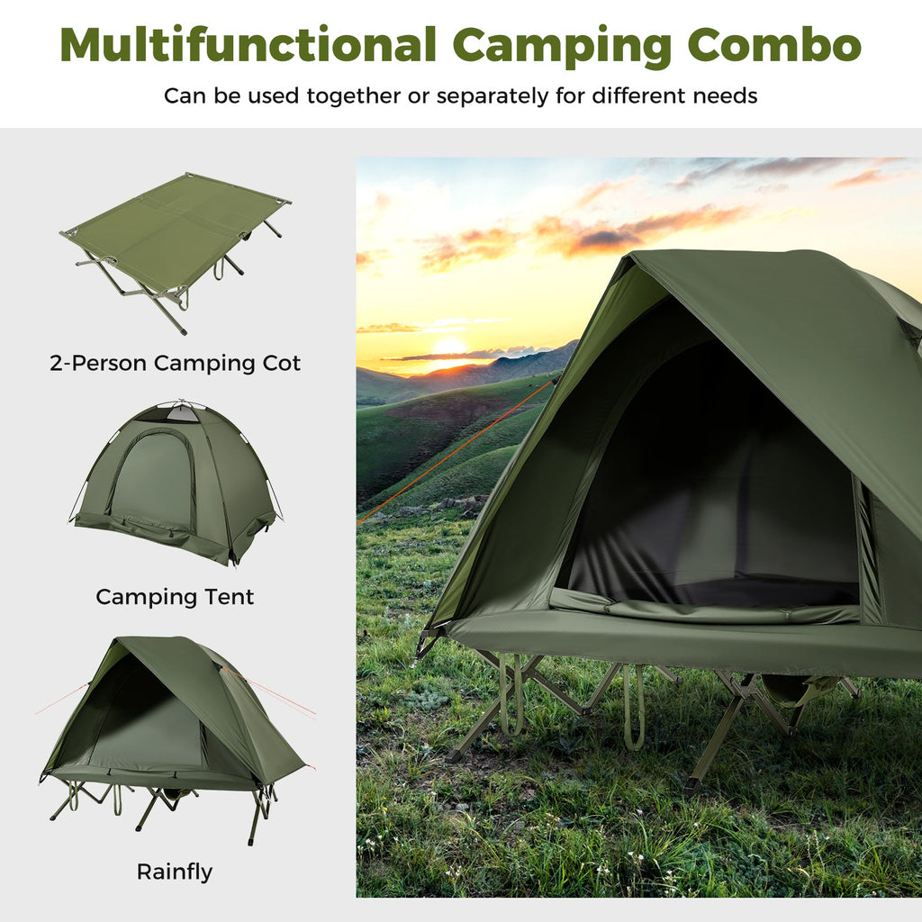 2-Person Camping Cot Tent Foldable Off-Ground