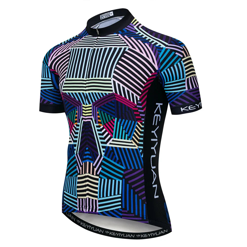 KEYIYUAN New Skull Series Men Bike Jersey Short Sleeve
