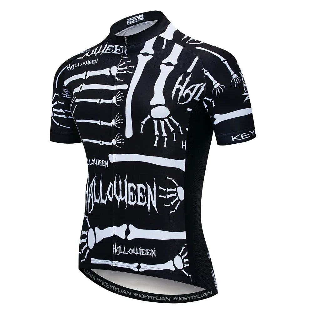 KEYIYUAN New Skull Series Men Bike Jersey Short Sleeve