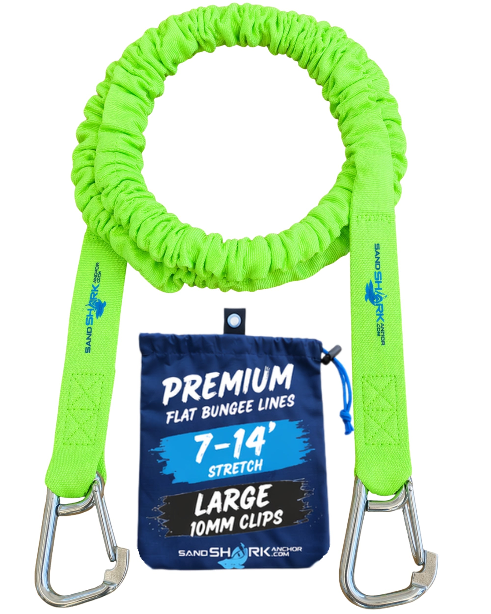 SandShark Premium Flat Bungee Line. Stretches 7-14'.