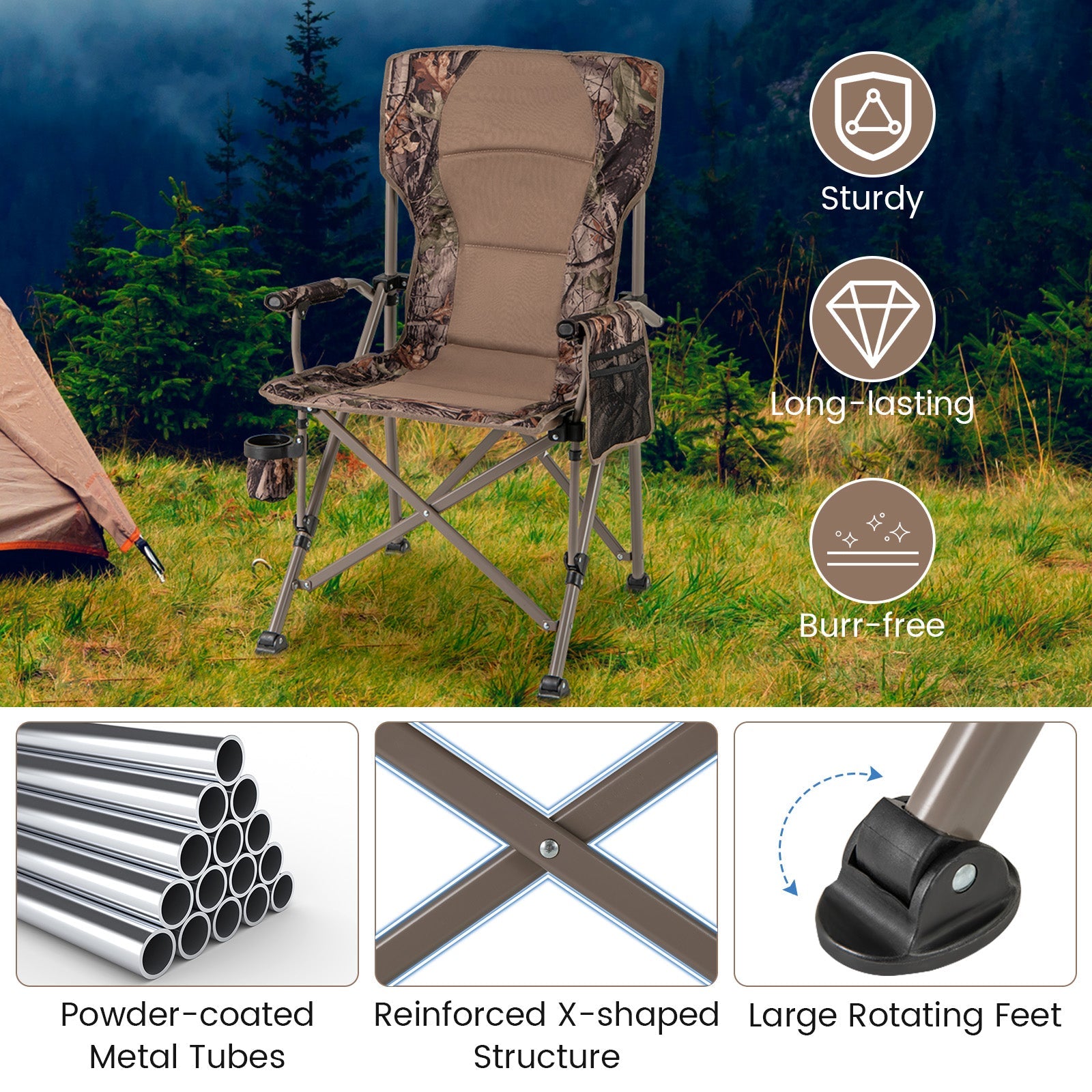 Portable Camping Chair UP TO 400 LBS