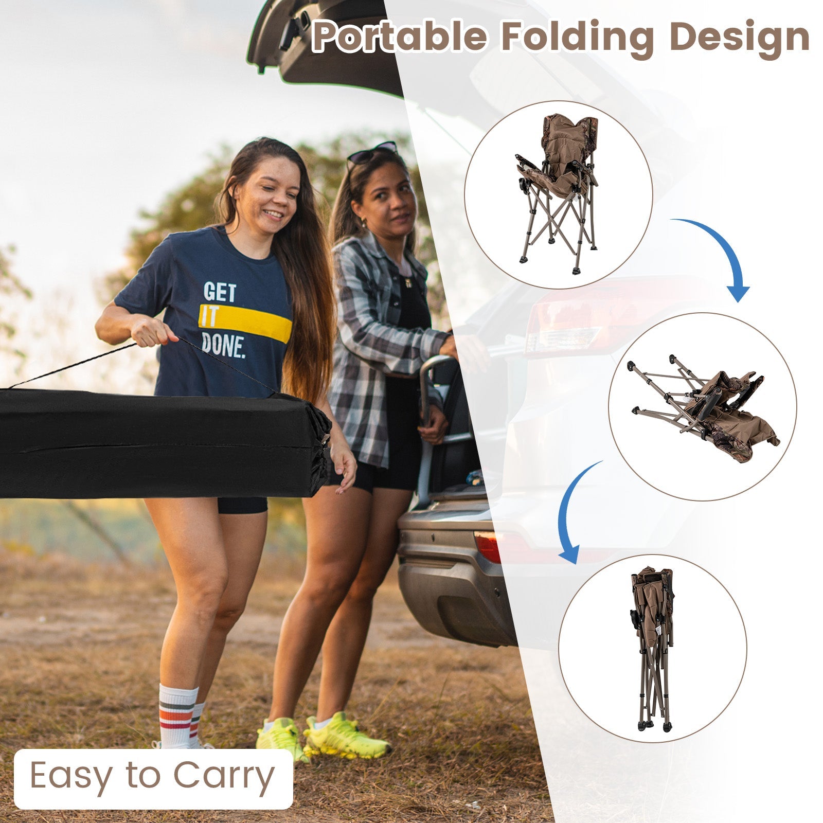 Portable Camping Chair UP TO 400 LBS