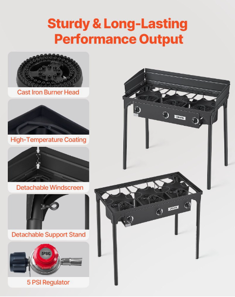 3 Burner Outdoor Propane Gas Stove