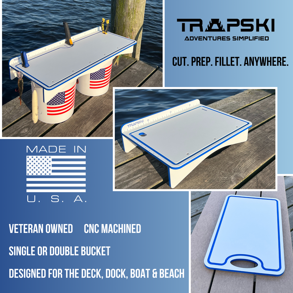 Premium Rod Mount 18" or 33" Raised Fillet Table – 3-in-1 Bait & Fish Station