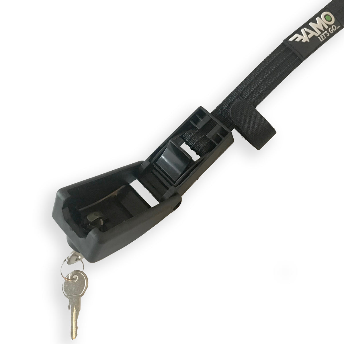 KEYED Locking Tie Down Straps w/ Interwoven Braided Steel Cables-