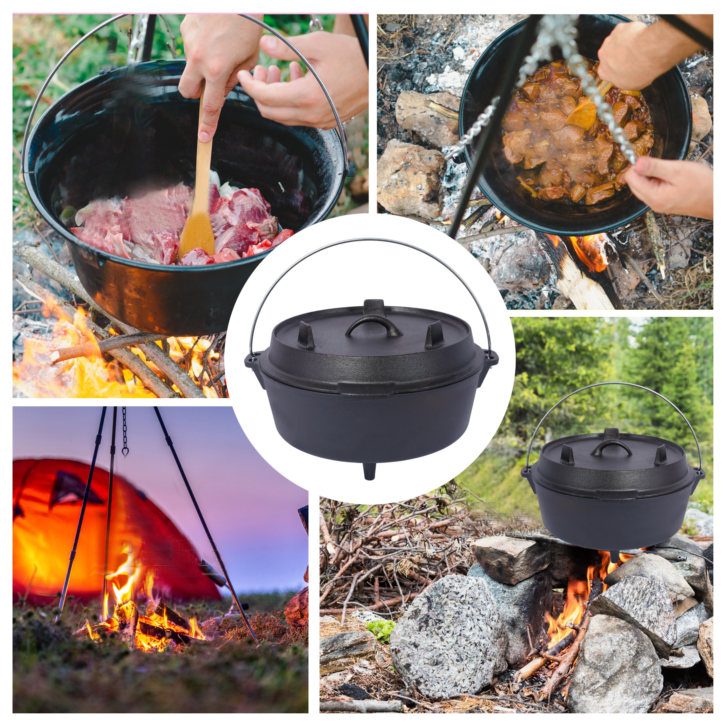 pre-Seasoned Cast Iron Dutch Oven With Skillet Lid 12 Quart